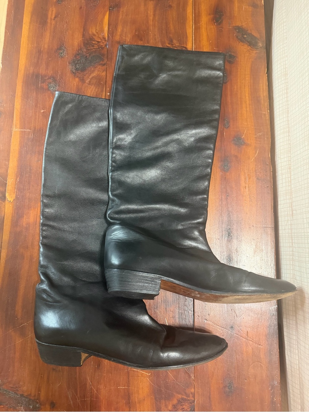 Anne Klein Black Leather Boots